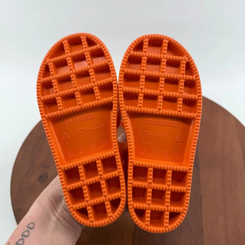 Mini Melissa Hip Daydream BB Orange Jelly‎ Sandals Kids Size 12 Vegan 35903